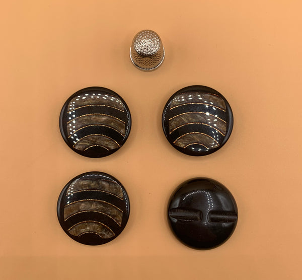 Copia de Pack 4 botones vintage de pasta color negro