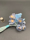 Ramillete de flores años 40 color azul