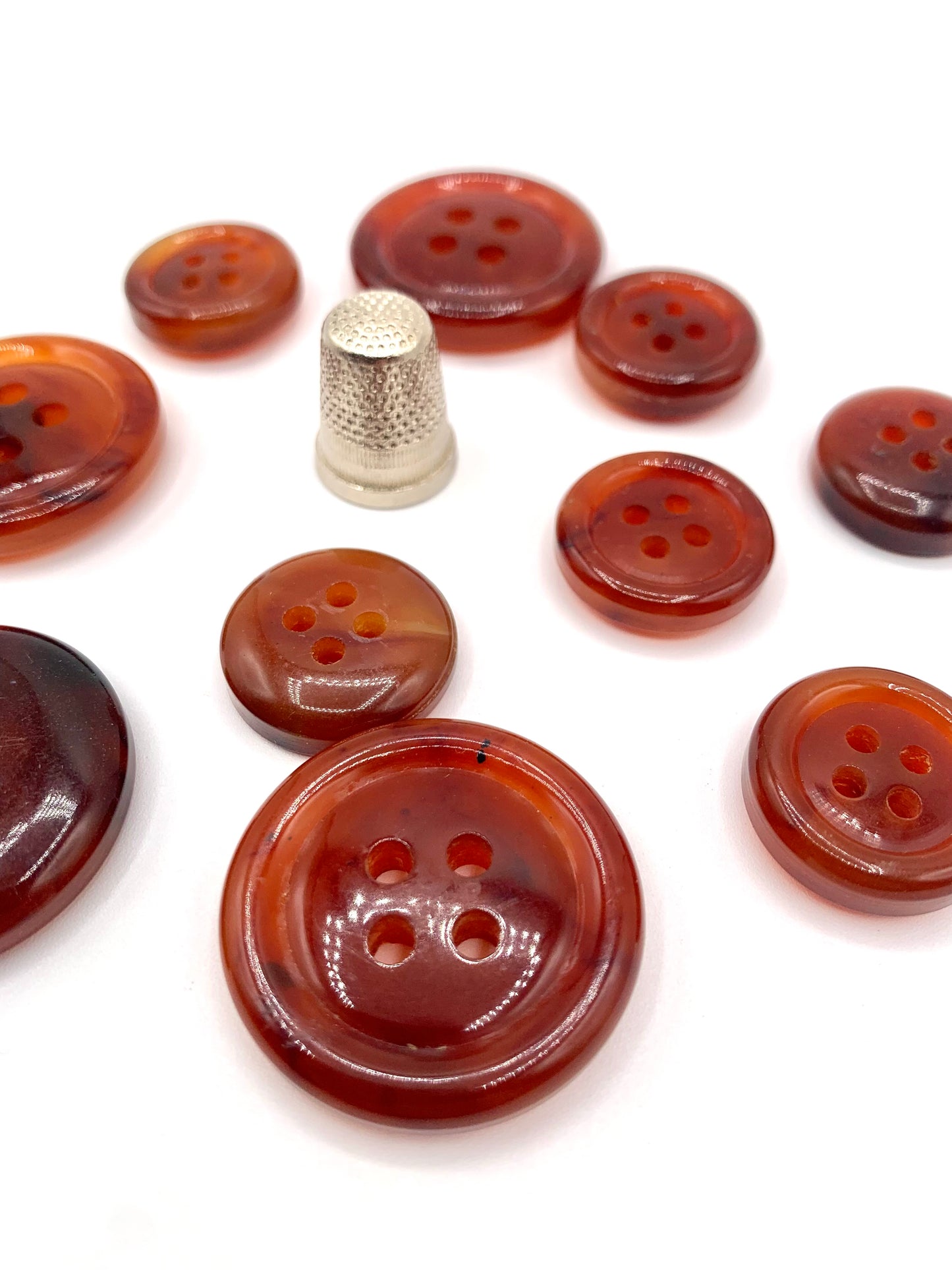 Pack 10 botones de pasta color carey