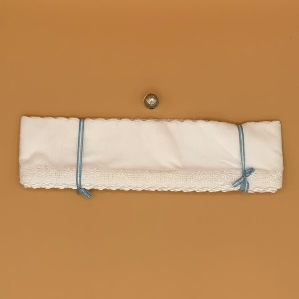 Tira bordada antigua color blanco - 7,5cm ancho
