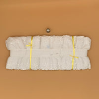 Tira bordada antigua 100% algodón color blanco - 7cm ancho