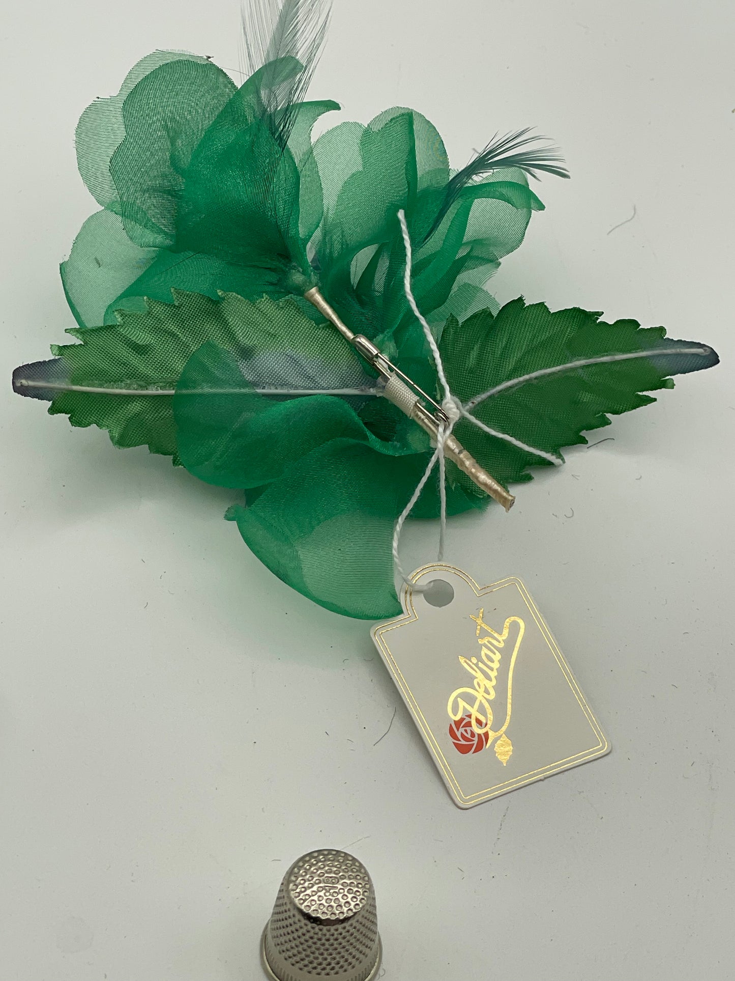 Flor de tela color verde Deliart