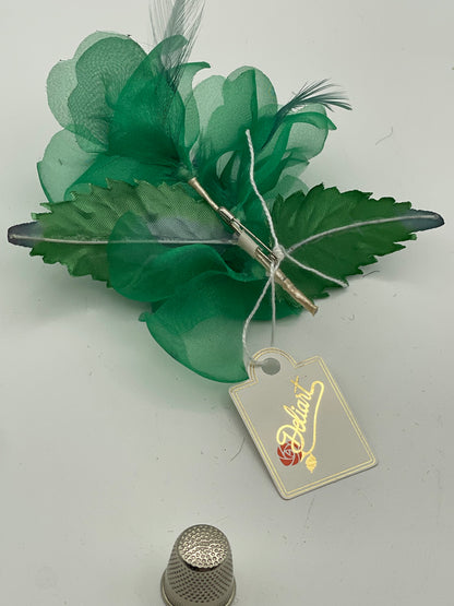 Flor de tela color verde Deliart