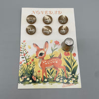Cartón con 6 botones de pasta años 50