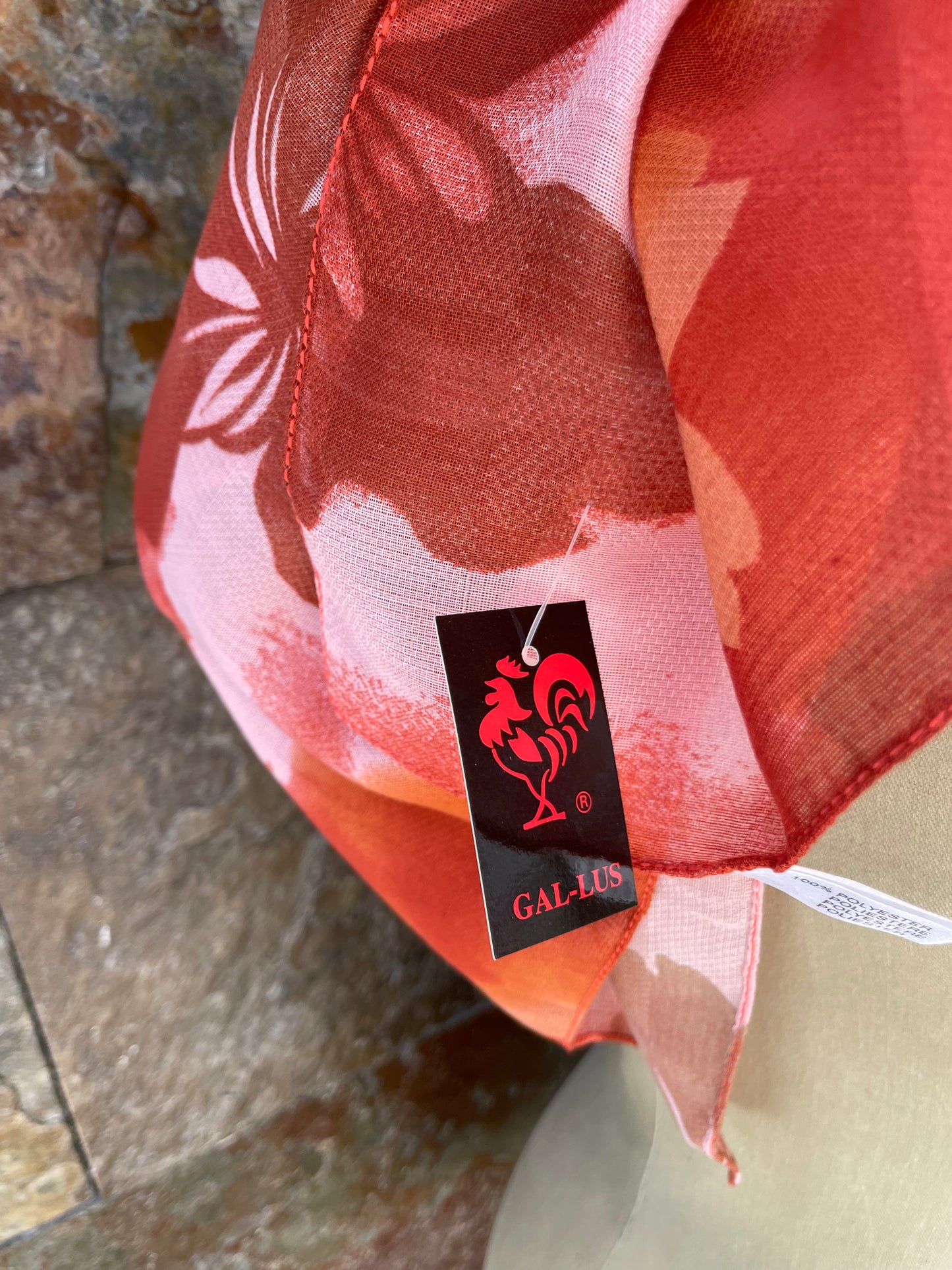 Foulard vintage italiano años 70 color caldero GAL-LUS