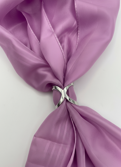 Broche para pañuelo metálico color plata