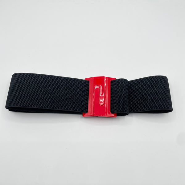 Pack Cinturón multi-talla vintage color rojo y hebilla roja. DIY