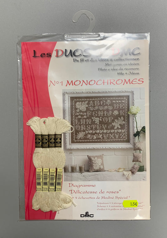 Les DUOS de DMC - Nº 1 Monochromes - Diagramme "Délicatesse de roses"