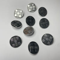 Pack 10 botones vintage metálicos con motivo geométrico