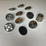 Pack 10 botones vintage metálicos con motivo geométrico