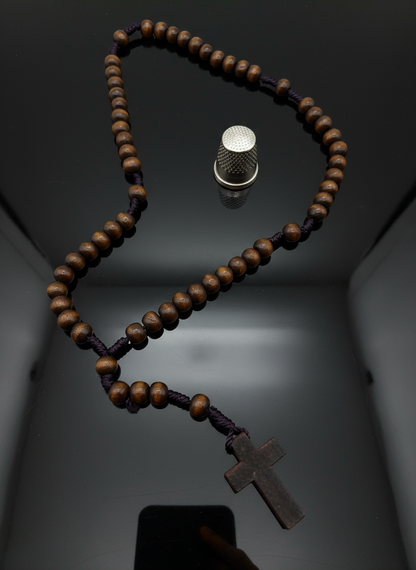 Rosario vintage de madera pequeño