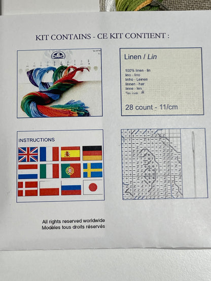 Kit de punto de cruz DMC 37x20cm - Amaryllis- hilos incluidos