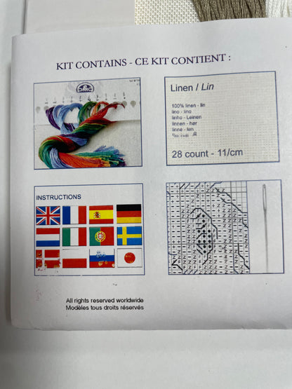 Kit de punto de cruz DMC - 50x36cm - "alfabeto" hilos incluidos