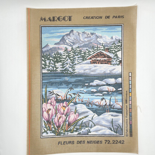 Petit point: "fleurs des neiges" Margot DMC