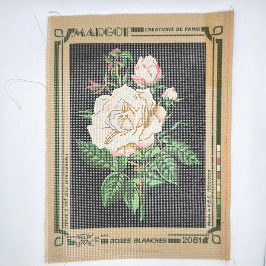 Petit point: "roses blanches" Margot DMC