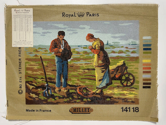 Petit point: "L´Angelus d`aprés MILLET" Royal Paris - CON HILOS