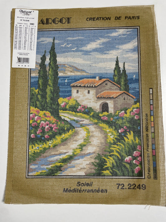 Petit point: "Paisaje mediterráneo" MARGOT - CON HILOS