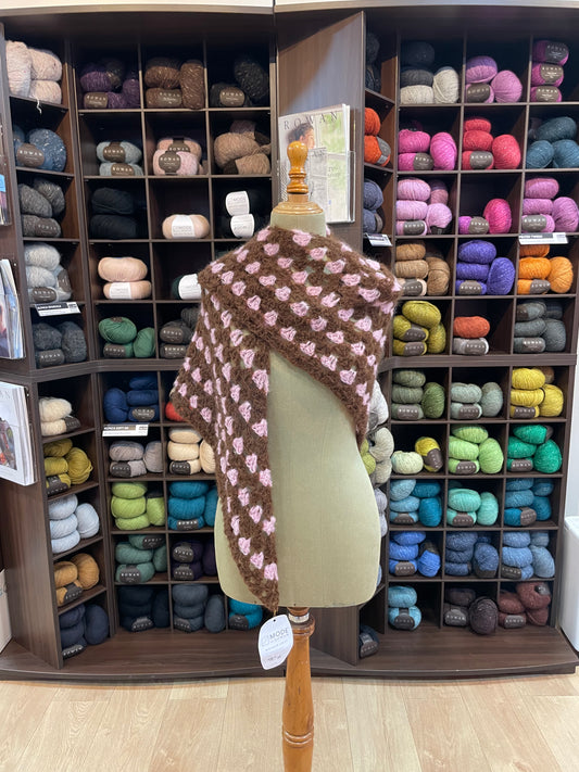 Chal de mohair lana y seda hecho a mano