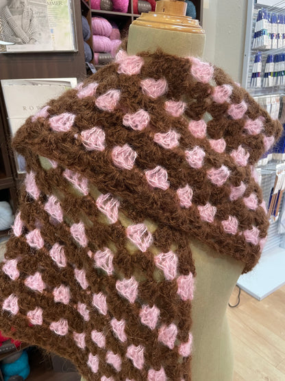 Chal de mohair lana y seda hecho a mano