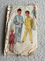 Patrón original americano vintage pijama corto y largo de niño