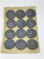 Cartón 12 botones vintage  años 50 color gris