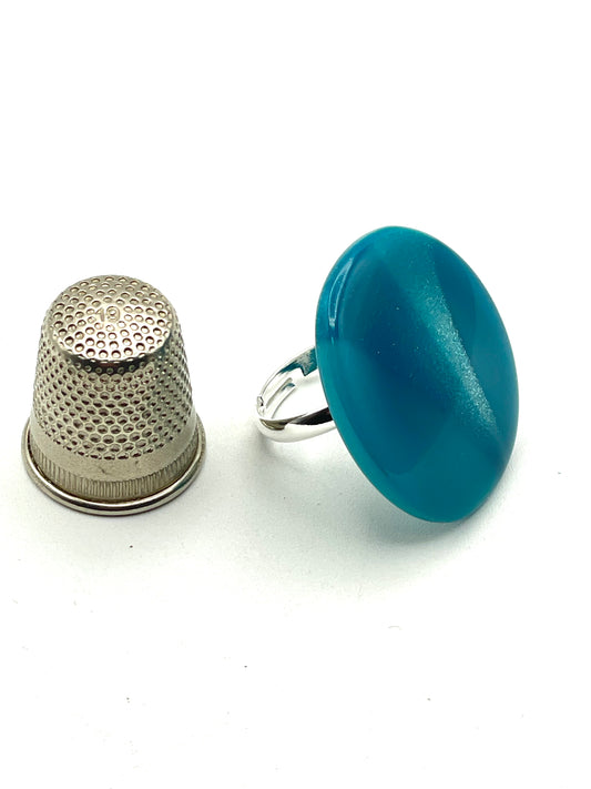 Anillo vintage de pasta en tonos azules