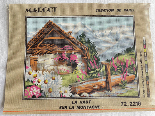 Plancha impresa Petit point paisaje de montaña