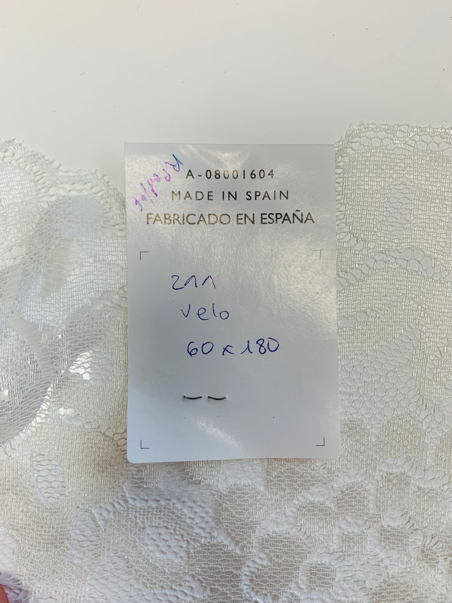 Velo de encaje color blanco SPANISH MANTILLA