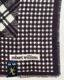 Pañuelo vintage años 70 color azul oscuro y blanco ROBERT WILLIAM