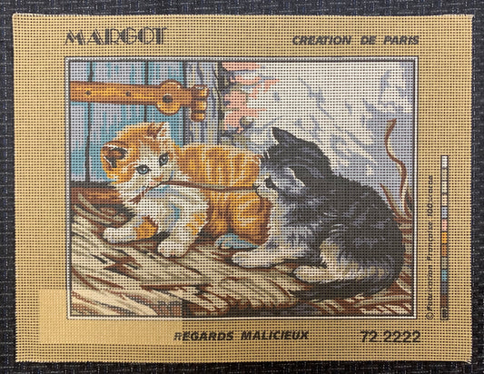 Petit point: "Regards malicieux" Margot DMC