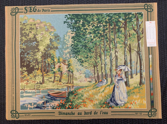 Petit point: "Dimanche au bord de l'eau" SEG DMC