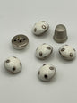 Pack 6 botones vintage de pasta color blanco y plata