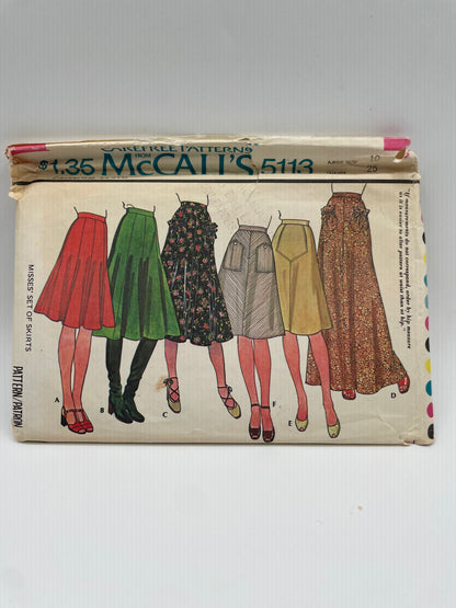 Patrón vintage original americano de faldas