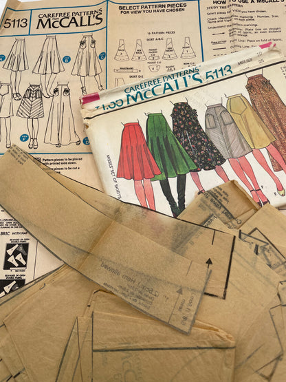 Patrón vintage original americano de faldas