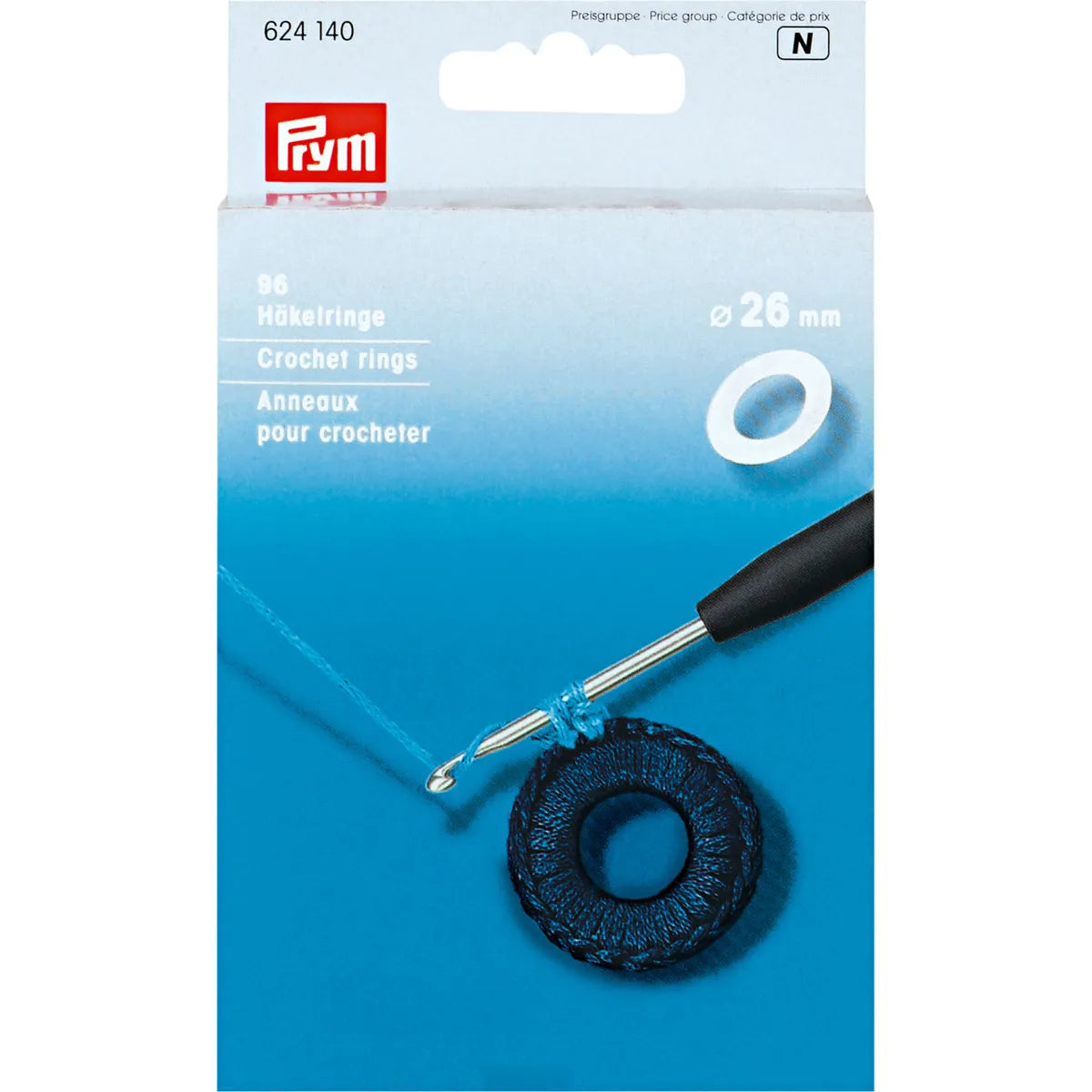 Anillas de plástico para ganchillo o crochet con perfil plano 26mm PRYM
