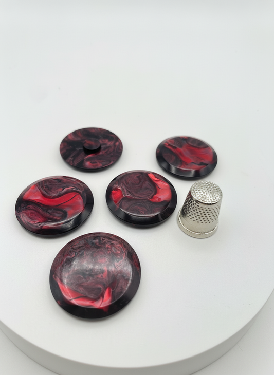 Pack 5 botones vintage grandes, años 50 color lava