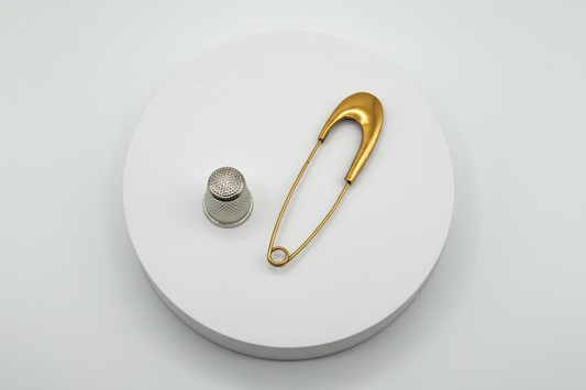 Broche tipo imperdible fantasía cabeza redondeada