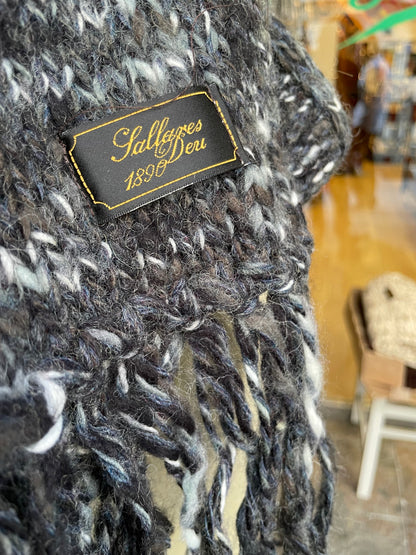 Bufanda vintage con fleco en tonos ocres y grises SALLARÉS DEU