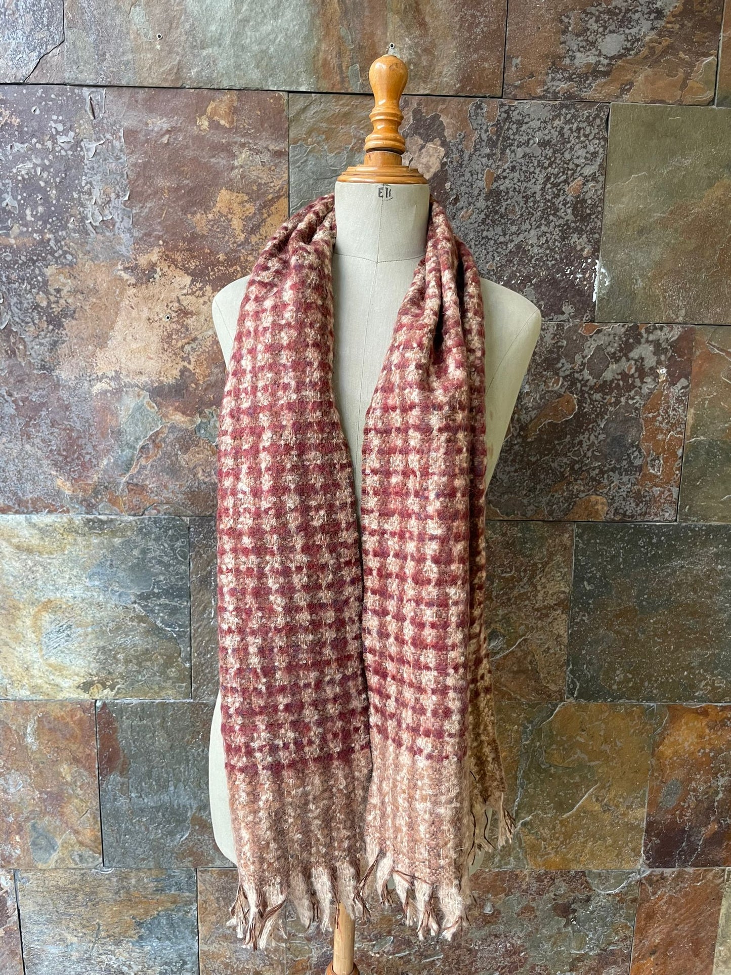 Bufanda vintage en tonos marrones y beige GAL-LUS