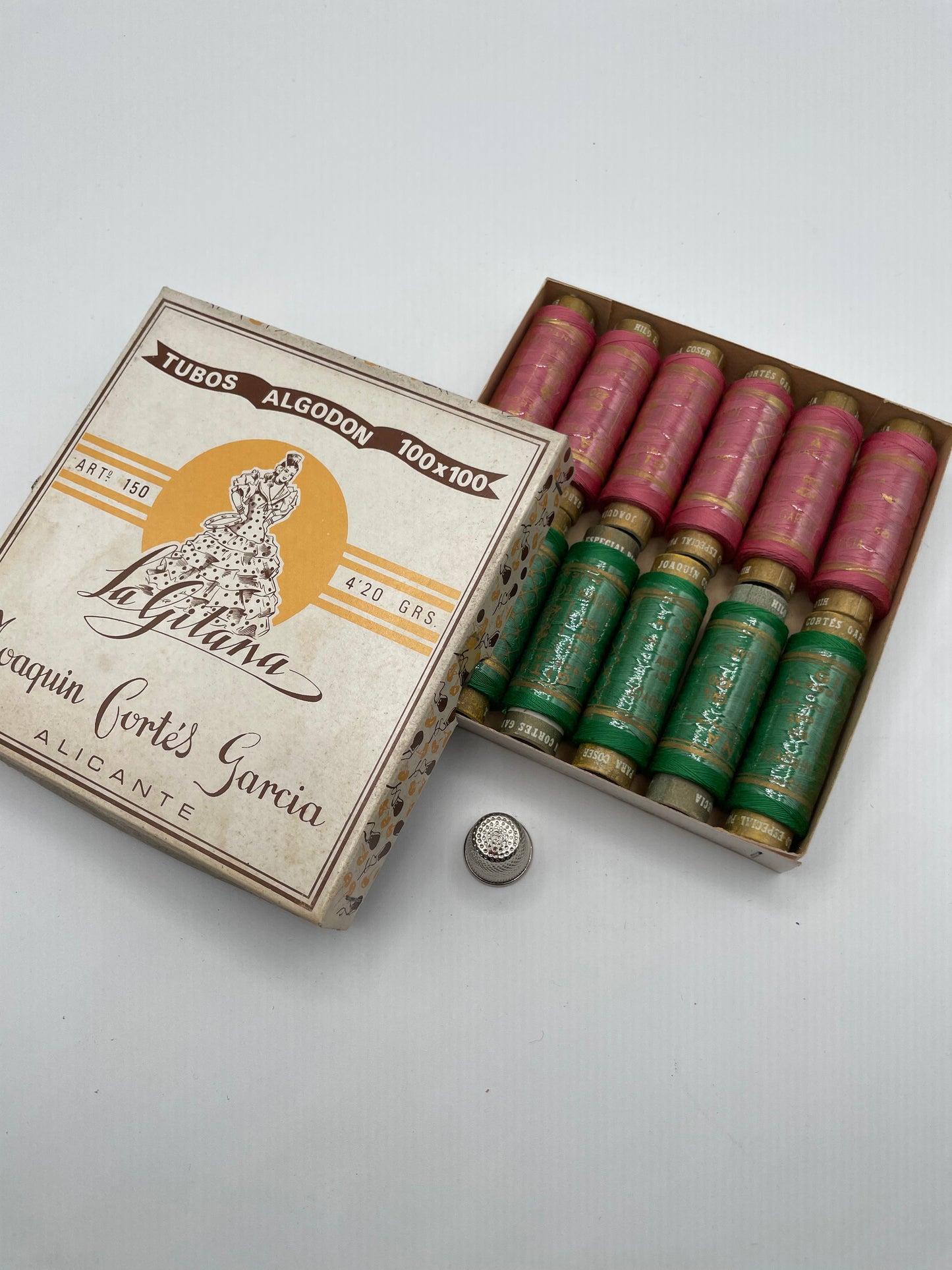 Caja de hilos "La Gitana" bicolor Algodón 100% - Diferentes colores