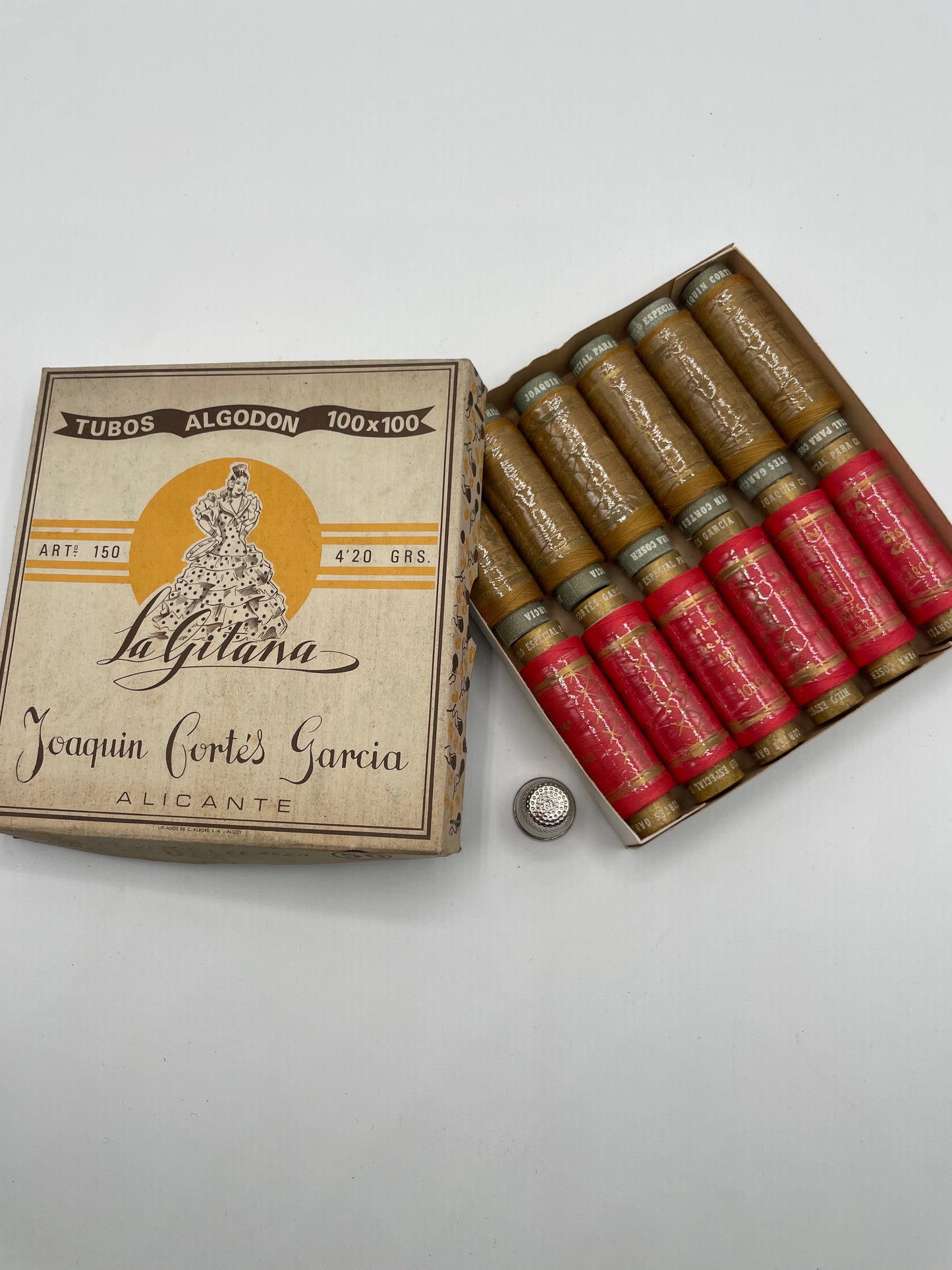 Caja de hilos "La Gitana" bicolor Algodón 100% - Diferentes colores