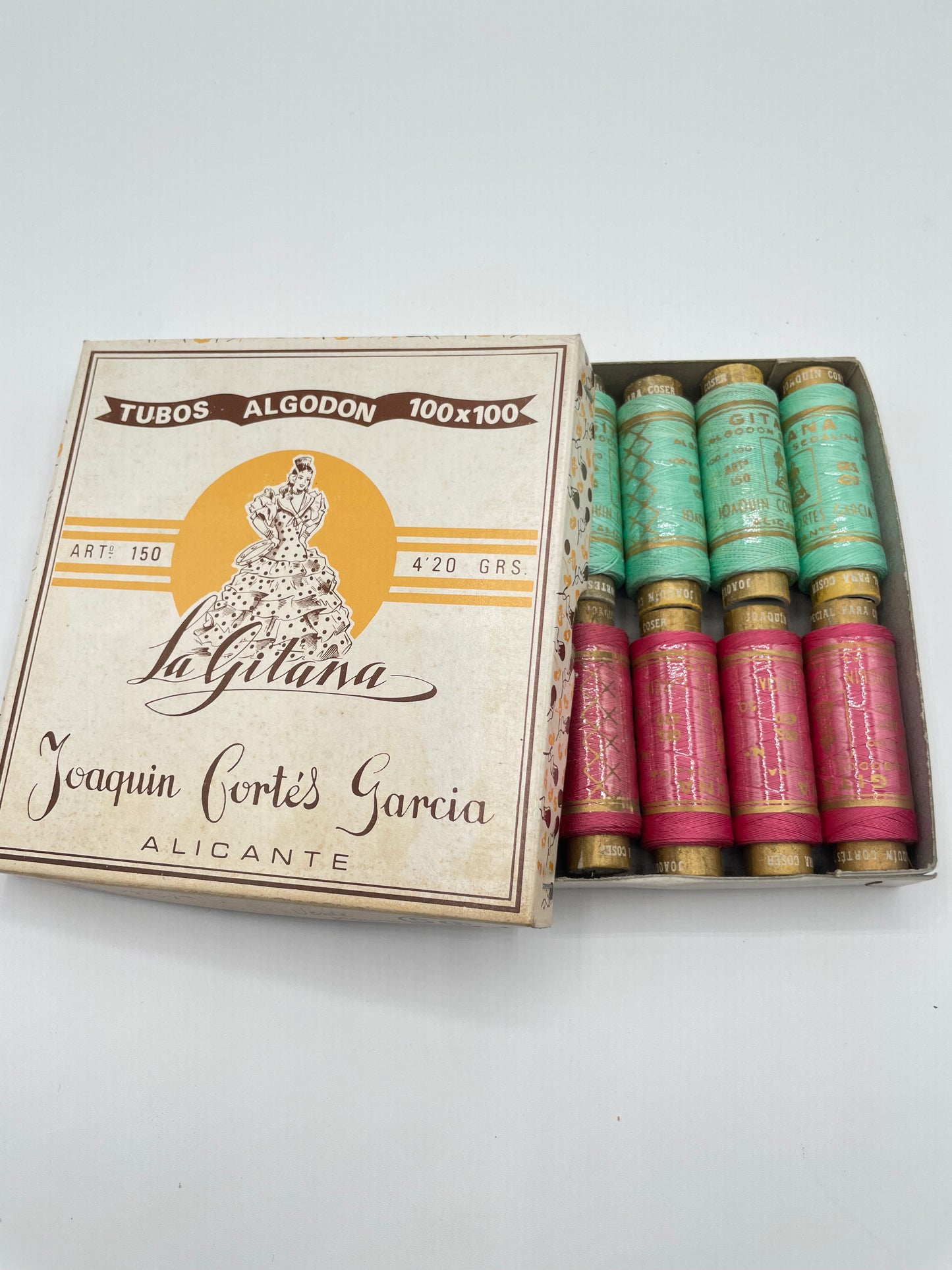 Caja de hilos "La Gitana" bicolor Algodón 100% - Diferentes colores