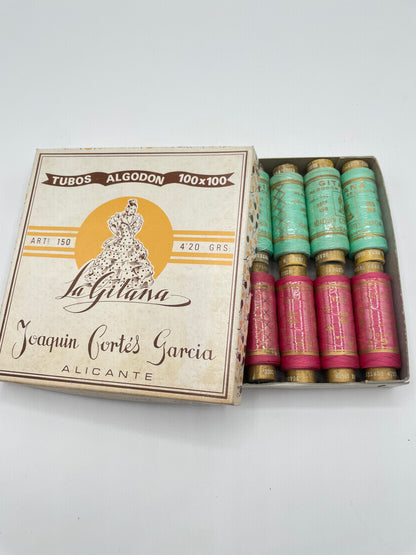 Caja de hilos "La Gitana" bicolor Algodón 100% - Diferentes colores