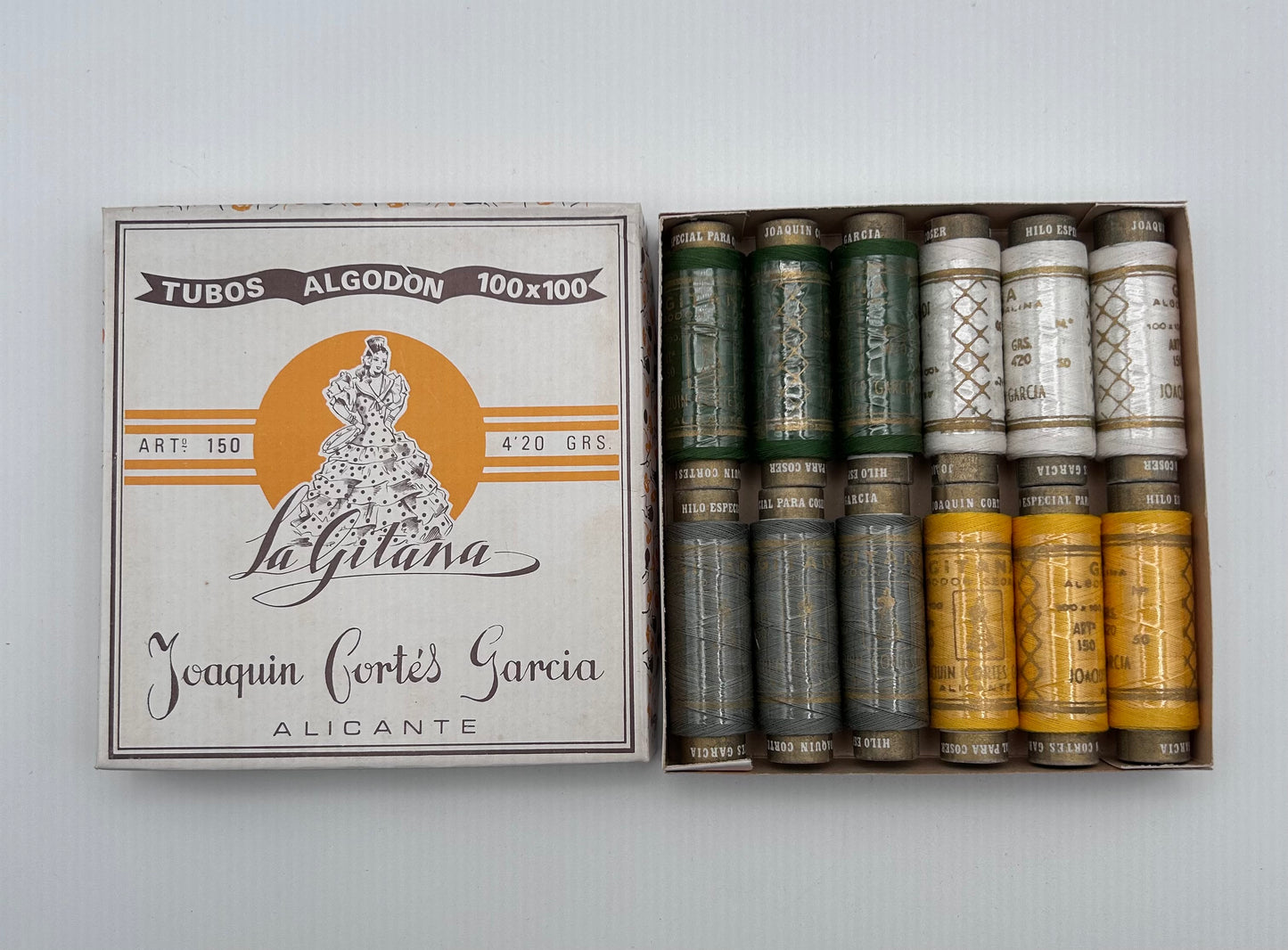 Caja de hilos variadas "La Gitana" Algodón 100%