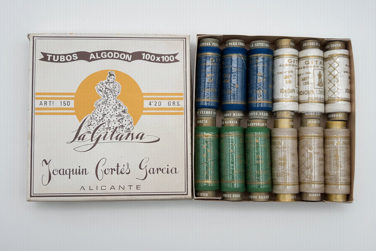 Caja de hilos variadas "La Gitana" Algodón 100%