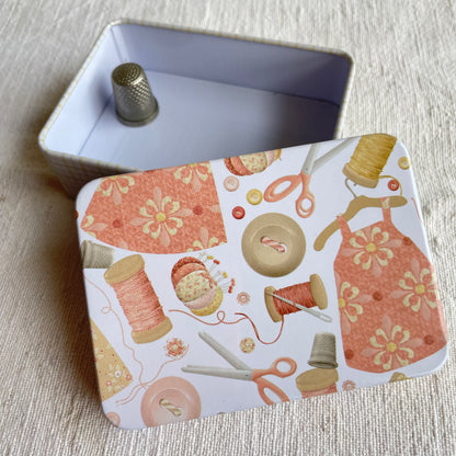 Caja de metal multiusos costura