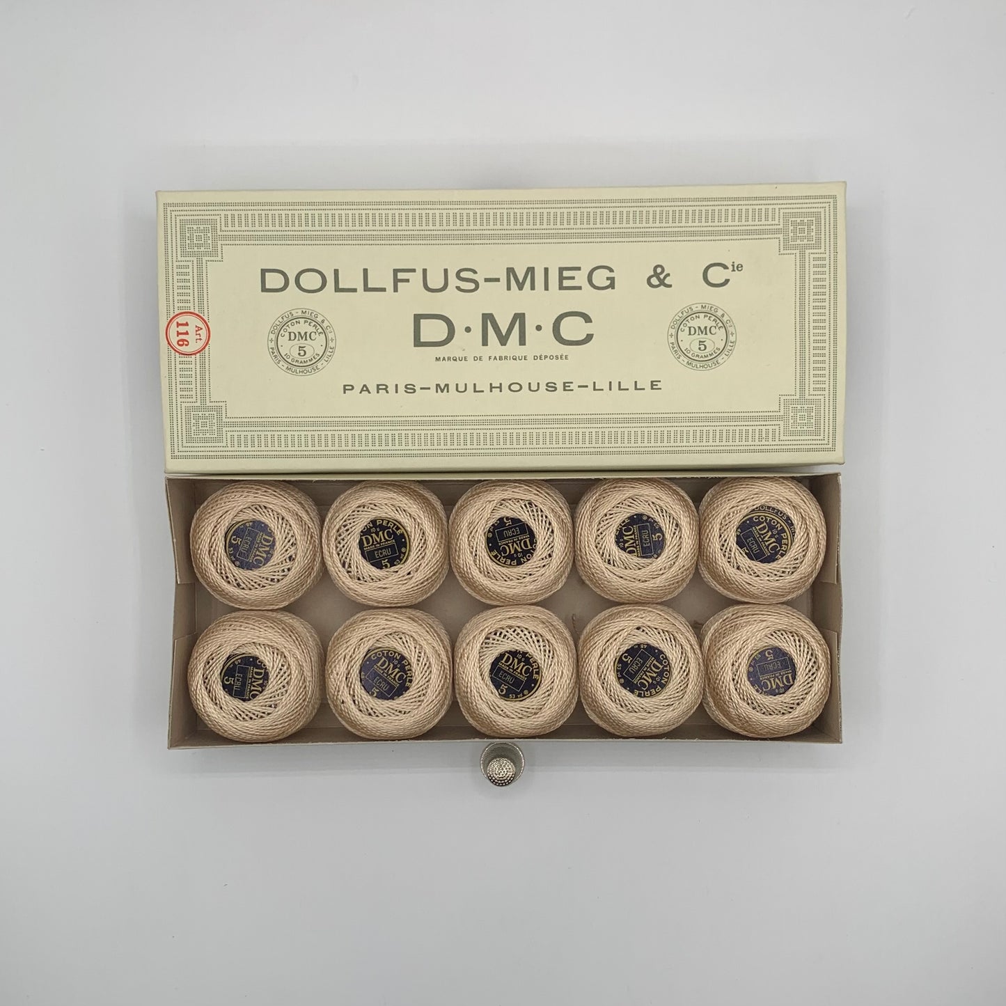 Caja de ovillos perlé Nº 5 (ECRU) - 100% Algodón DMC