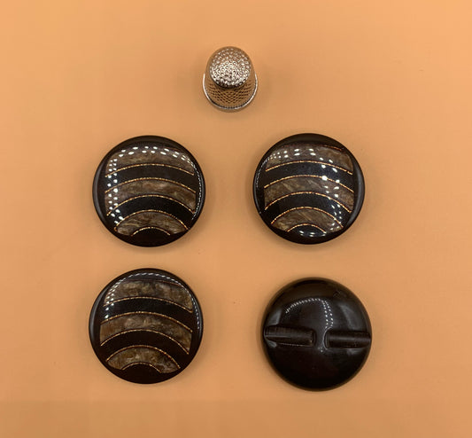 Pack 4 botones vintage de pasta color negro
