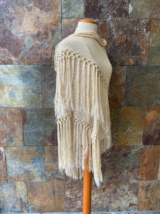 Echarpe vintage en colores beige y blanco GUTLAN