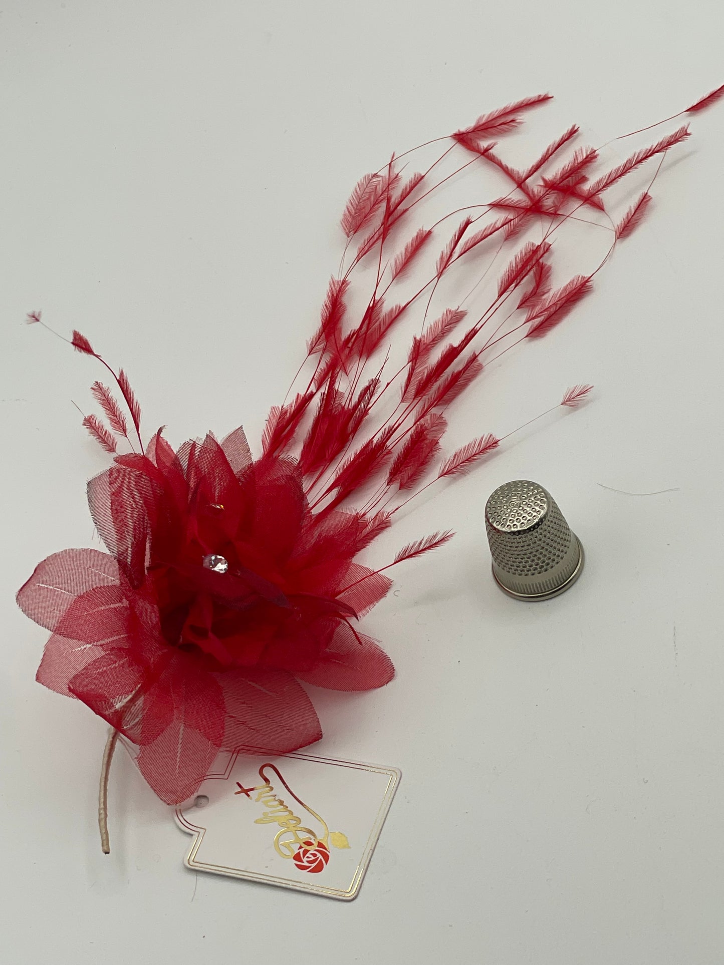 Flor de tela color rojo Deliart